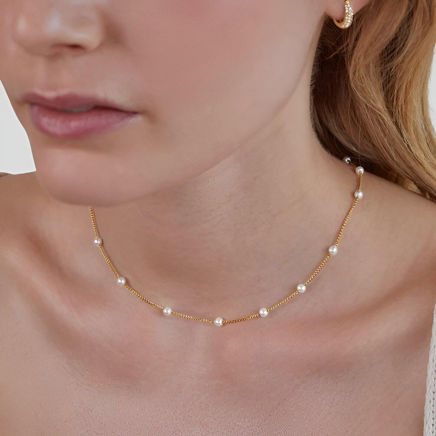 Albirea – Simulated pearls – Necklace-Apparel & Accessories > Jewelry > Necklaces > Pearl Necklaces-Cíelo Fióra Atelier