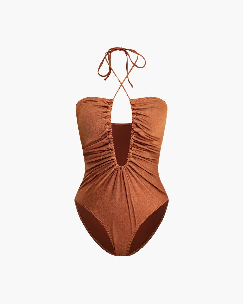 Alisse – Chic fit – Ruched one-piece swimsuit-Apparel & Accessories > Clothing > Swimwear > One-Piece Swimsuits-Cíelo Fióra Atelier