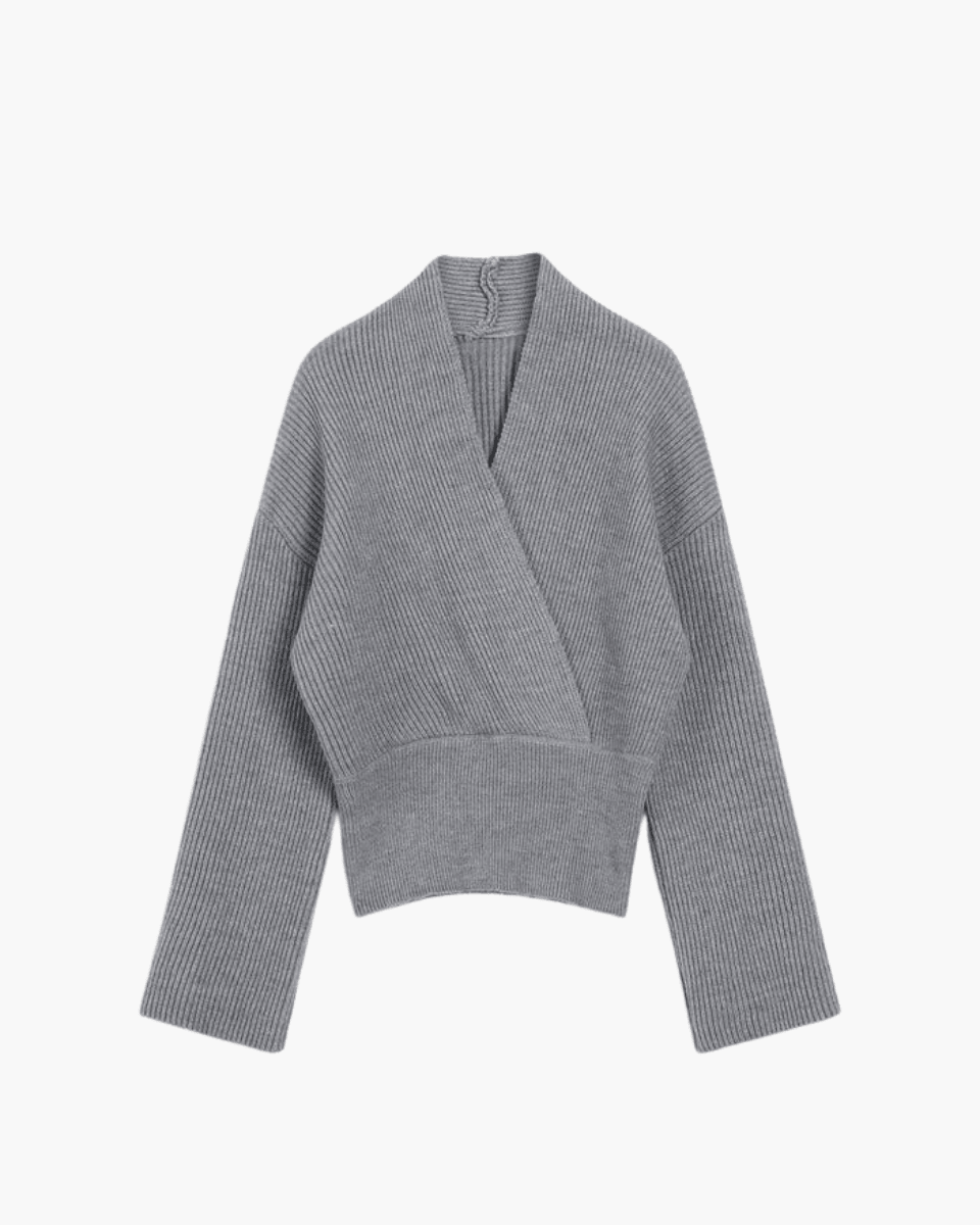 Allegra – Textured knit – Wrap sweater-Apparel & Accessories > Clothing > Sweaters > Wrap Sweaters-Cíelo Fióra Atelier