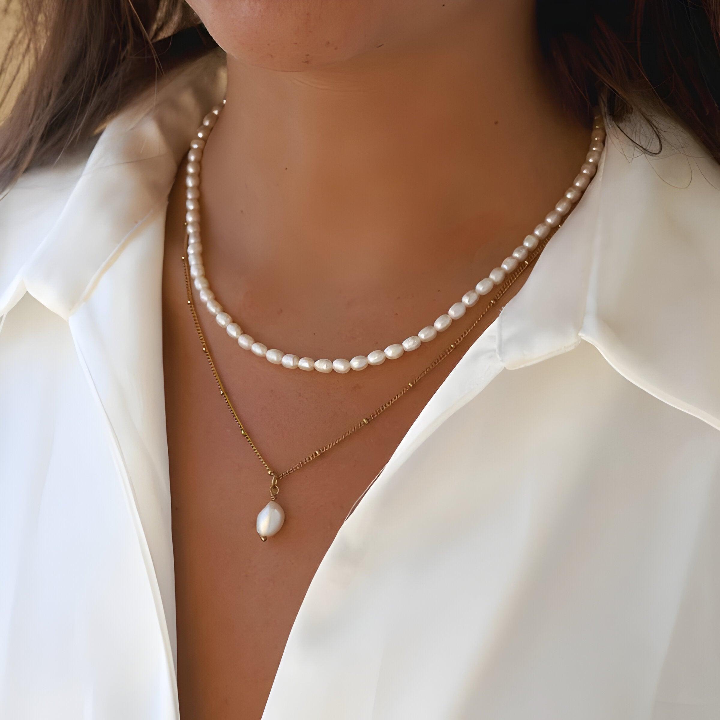 Alohani – Freshwater pearls – Necklace duo-Apparel & Accessories > Jewelry > Necklaces > Pearl Necklaces-Cíelo Fióra Atelier