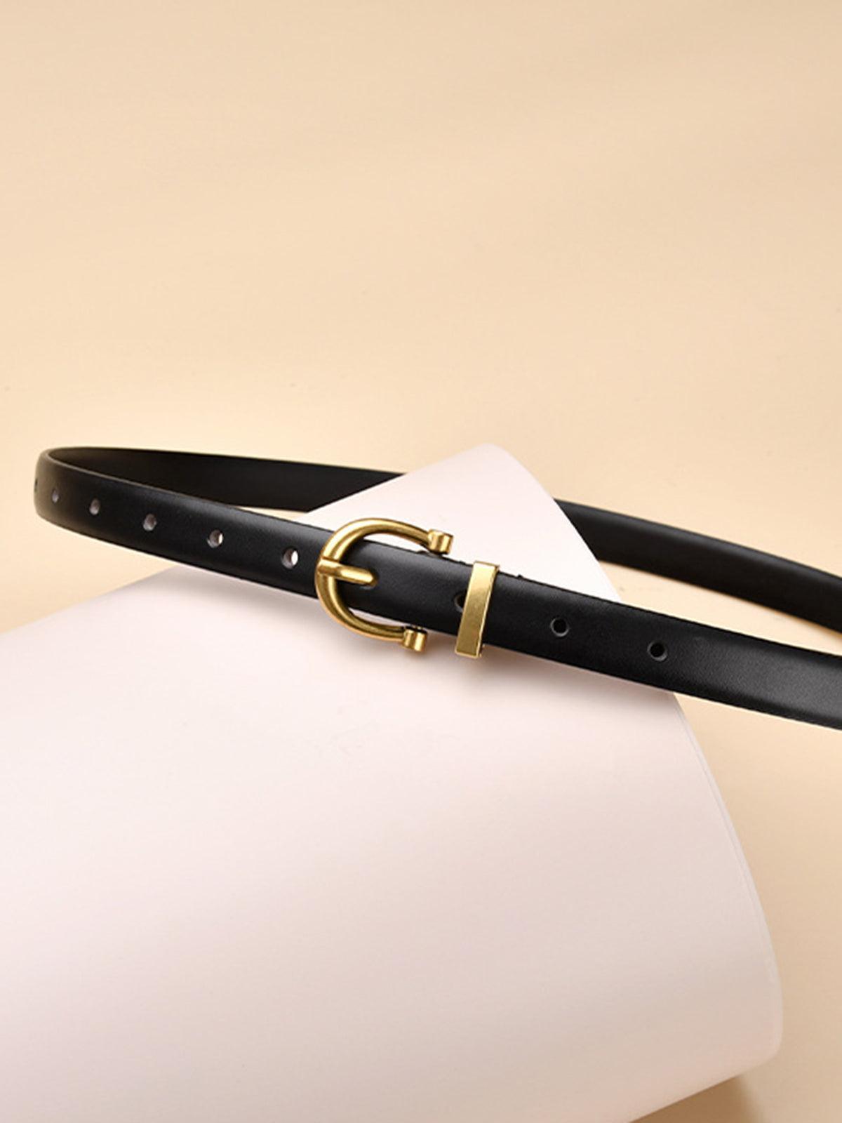 Althea – Minimalist black design – Buckle belt-Apparel & Accessories > Clothing Accessories > Belts > Dress Belts-Cíelo Fióra Atelier