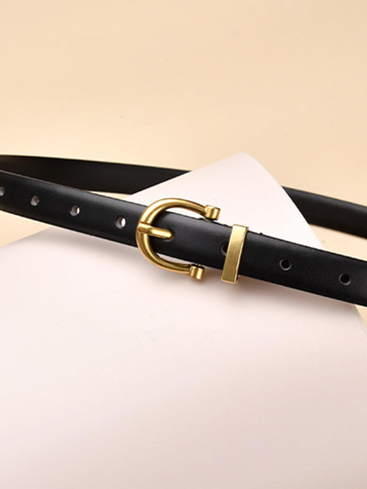 Althea – Minimalist black design – Buckle belt-Apparel & Accessories > Clothing Accessories > Belts > Dress Belts-Cíelo Fióra Atelier