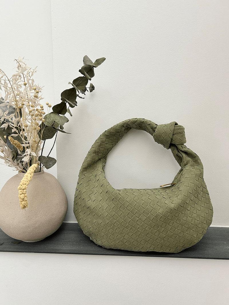 Amara – Autumn-inspired woven design – Suede handbag-Apparel & Accessories > Handbags, Wallets & Cases > Handbags > Shoulder Bags-Cíelo Fióra Atelier