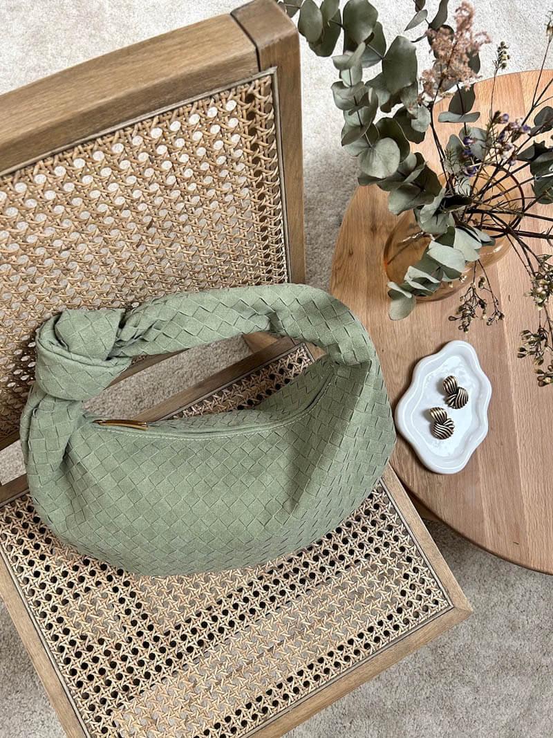 Amara – Autumn-inspired woven design – Suede handbag-Apparel & Accessories > Handbags, Wallets & Cases > Handbags > Shoulder Bags-Cíelo Fióra Atelier