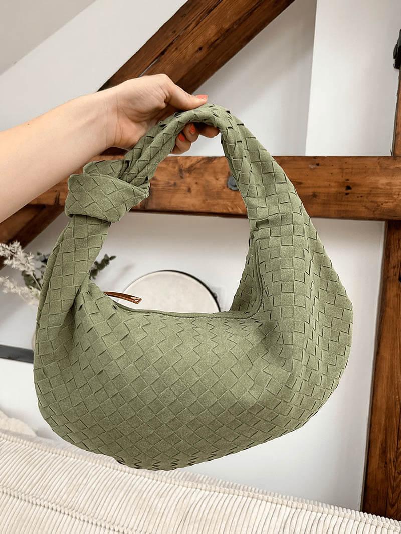 Amara – Autumn-inspired woven design – Suede handbag-Apparel & Accessories > Handbags, Wallets & Cases > Handbags > Shoulder Bags-Cíelo Fióra Atelier