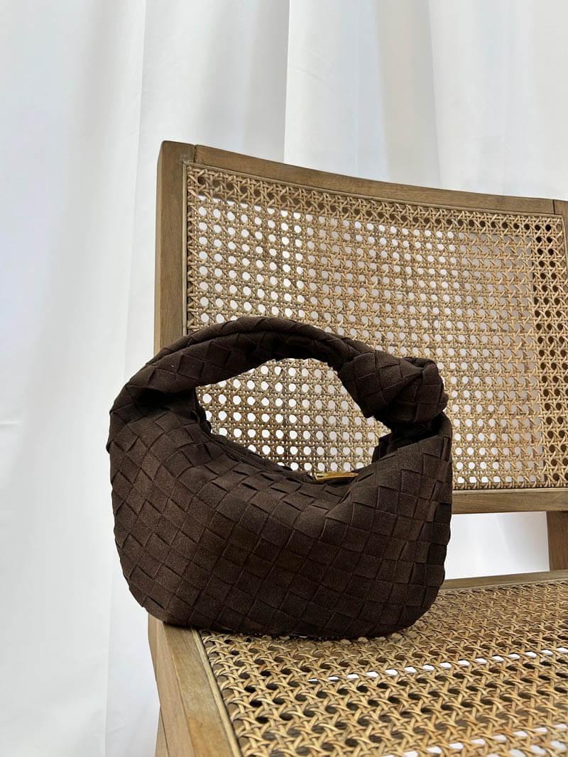 Amara – Chic knot details – Woven suede handbag-Apparel & Accessories > Handbags, Wallets & Cases > Handbags > Mini Bags-Cíelo Fióra Atelier