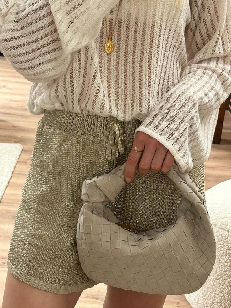 Amara – Chic knot details – Woven suede handbag-Apparel & Accessories > Handbags, Wallets & Cases > Handbags > Mini Bags-Cíelo Fióra Atelier