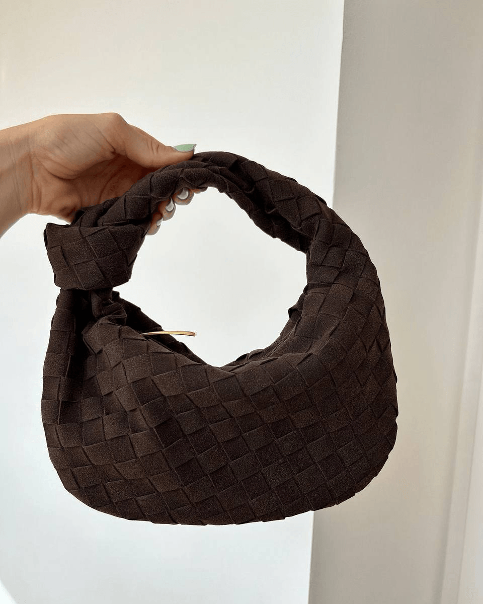 Amara – Chic knot details – Woven suede handbag-Apparel & Accessories > Handbags, Wallets & Cases > Handbags > Mini Bags-Cíelo Fióra Atelier