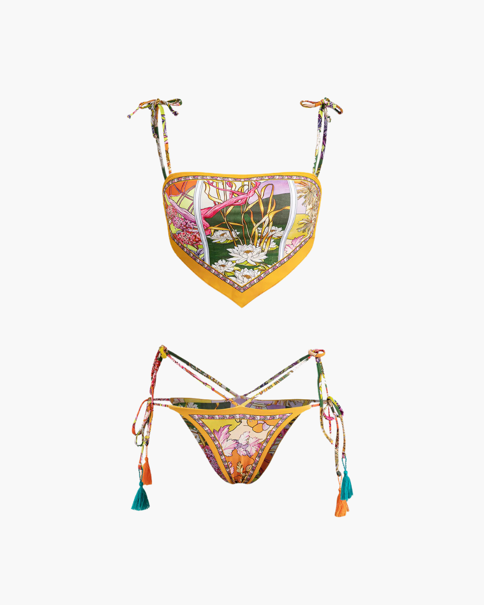 Amaril – Tropical style – Floral bikini set-Apparel & Accessories > Clothing > Swimwear > Bikini Sets-Cíelo Fióra Atelier