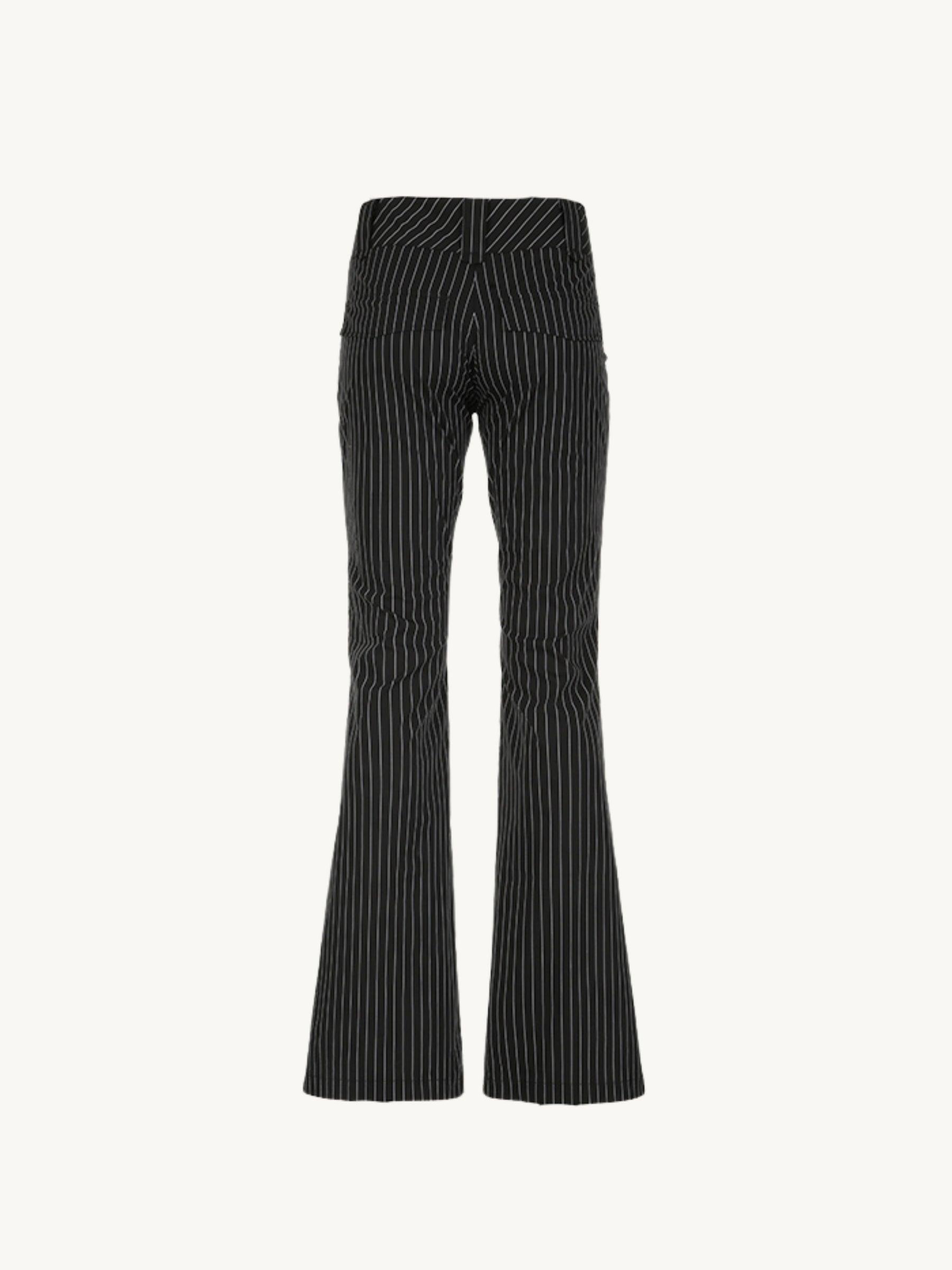 Amarilla – Pinstripe pattern – Flared trousers-Apparel & Accessories > Clothing > Pants > Flared Pants-Cíelo Fióra Atelier