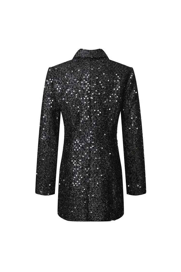 Amelio – Double-breasted design – Sequin blazer-Apparel & Accessories > Clothing > Outerwear > Sequin Blazers-Cíelo Fióra Atelier