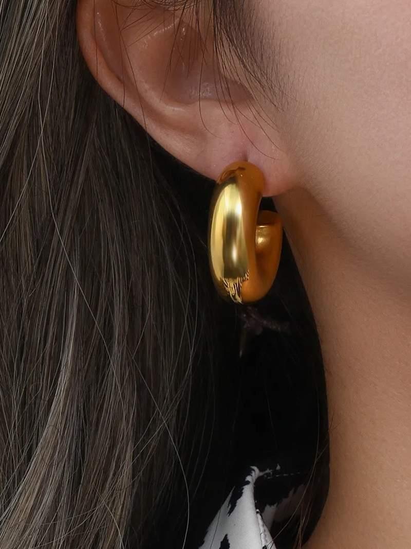 Amore – Chunky design – Hoop earrings-Apparel & Accessories > Jewelry > Earrings > Hoop Earrings-Cíelo Fióra Atelier