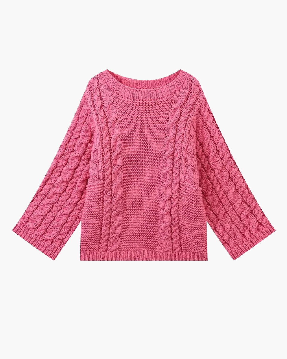 Annelore – Oversized fit – Knitted sweater-Apparel & Accessories > Clothing > Sweaters > Pullover Sweaters-Cíelo Fióra Atelier