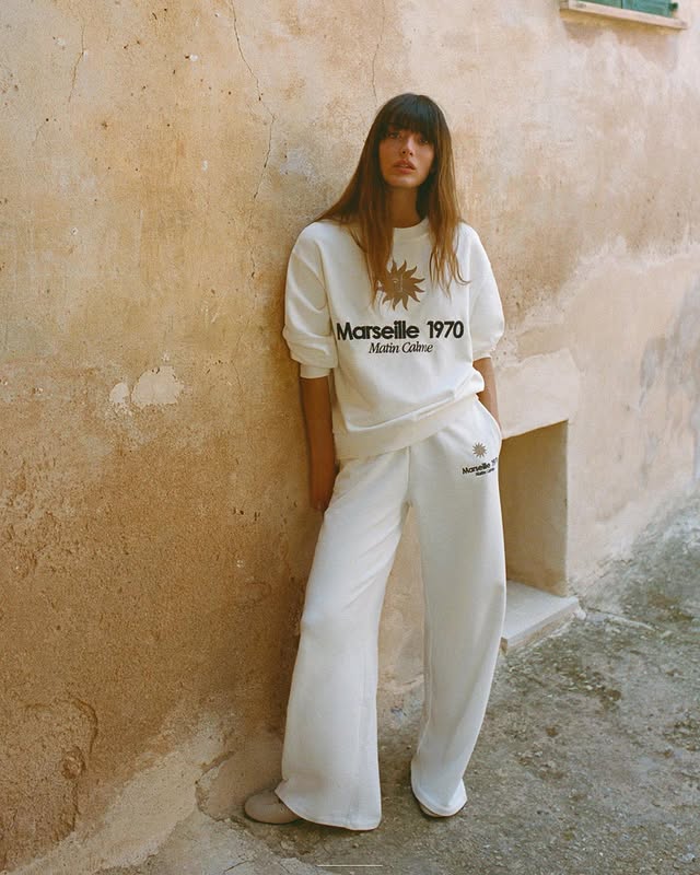 Antoinette – Crew neck sweatshirt – Wide pants – Marseille lounge set-Apparel & Accessories > Clothing > Activewear > Loungewear Sets-Cíelo Fióra Atelier