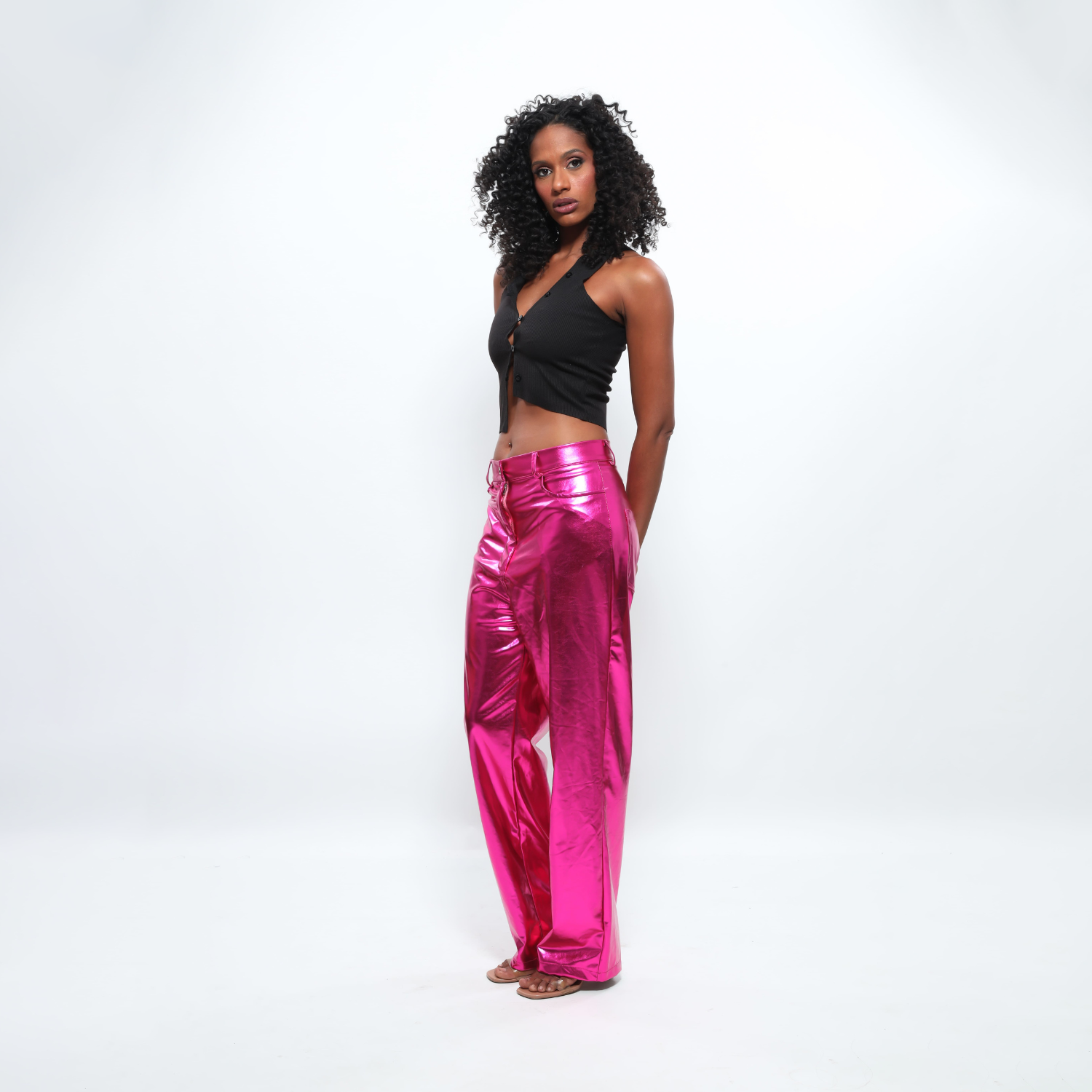 Aquira – Metallic pastel hues – Satin trousers-Apparel & Accessories > Clothing > Pants > Statement Pants-Cíelo Fióra Atelier