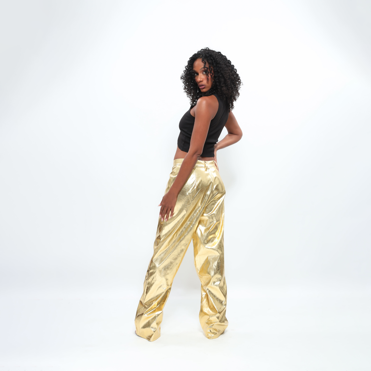 Aquira – Metallic pastel hues – Satin trousers-Apparel & Accessories > Clothing > Pants > Statement Pants-Cíelo Fióra Atelier