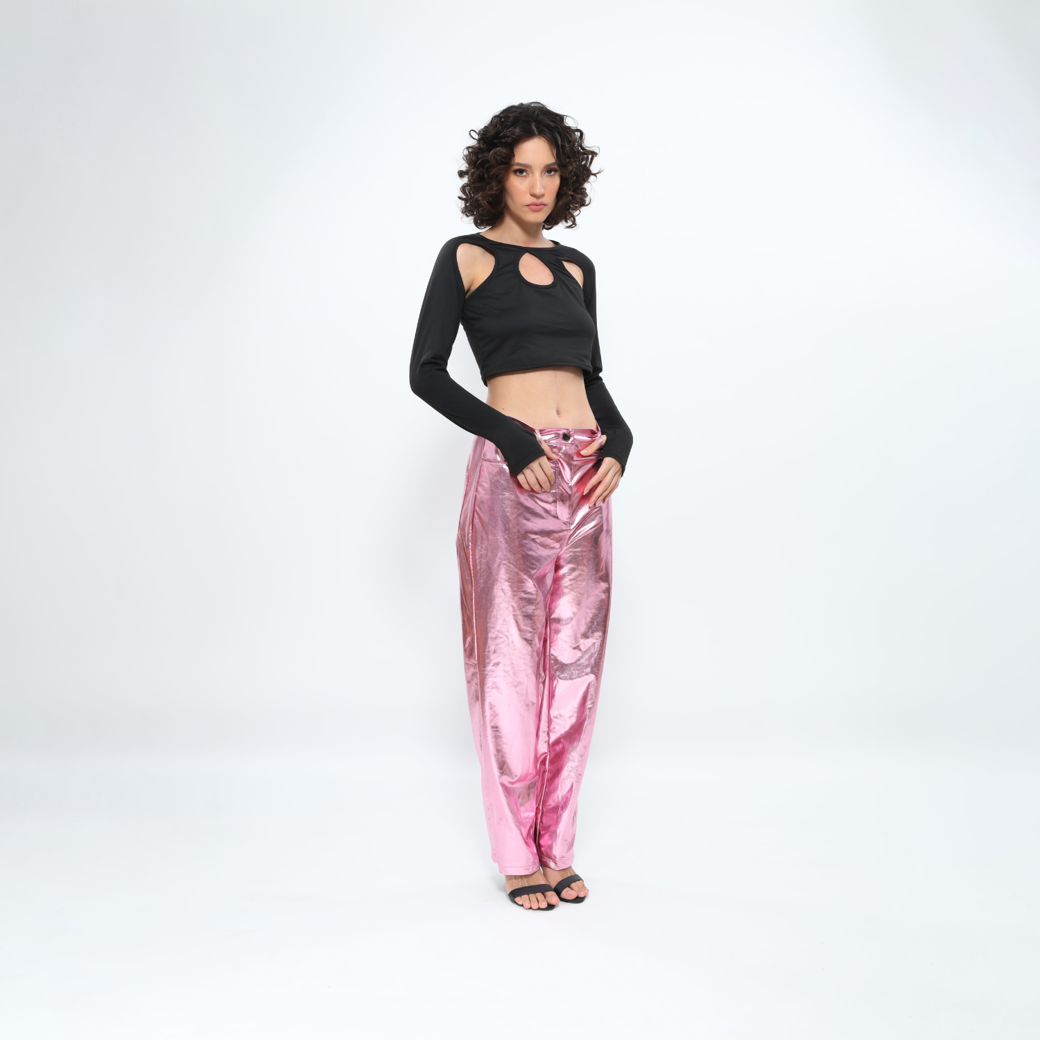 Aquira – Metallic pastel hues – Satin trousers-Apparel & Accessories > Clothing > Pants > Statement Pants-Cíelo Fióra Atelier