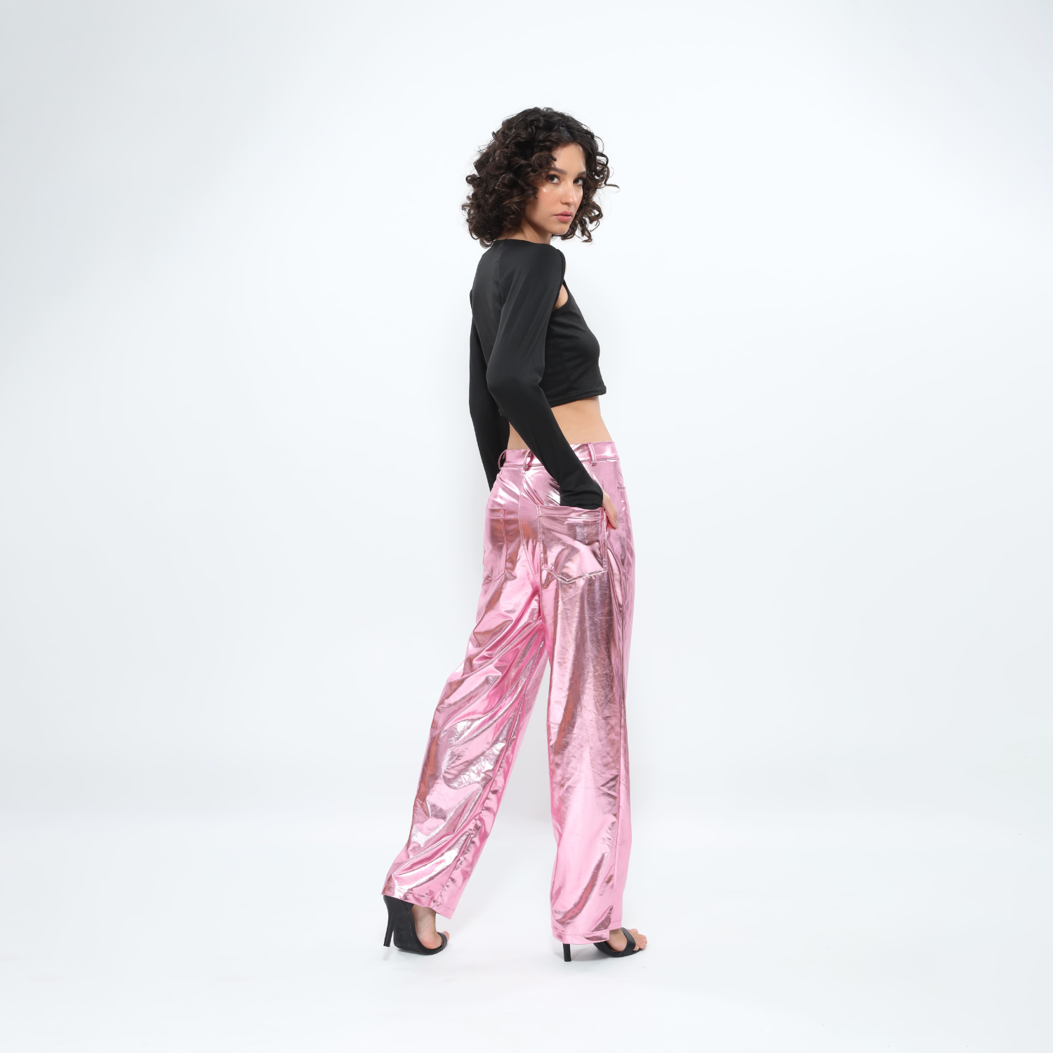 Aquira – Metallic pastel hues – Satin trousers-Apparel & Accessories > Clothing > Pants > Statement Pants-Cíelo Fióra Atelier