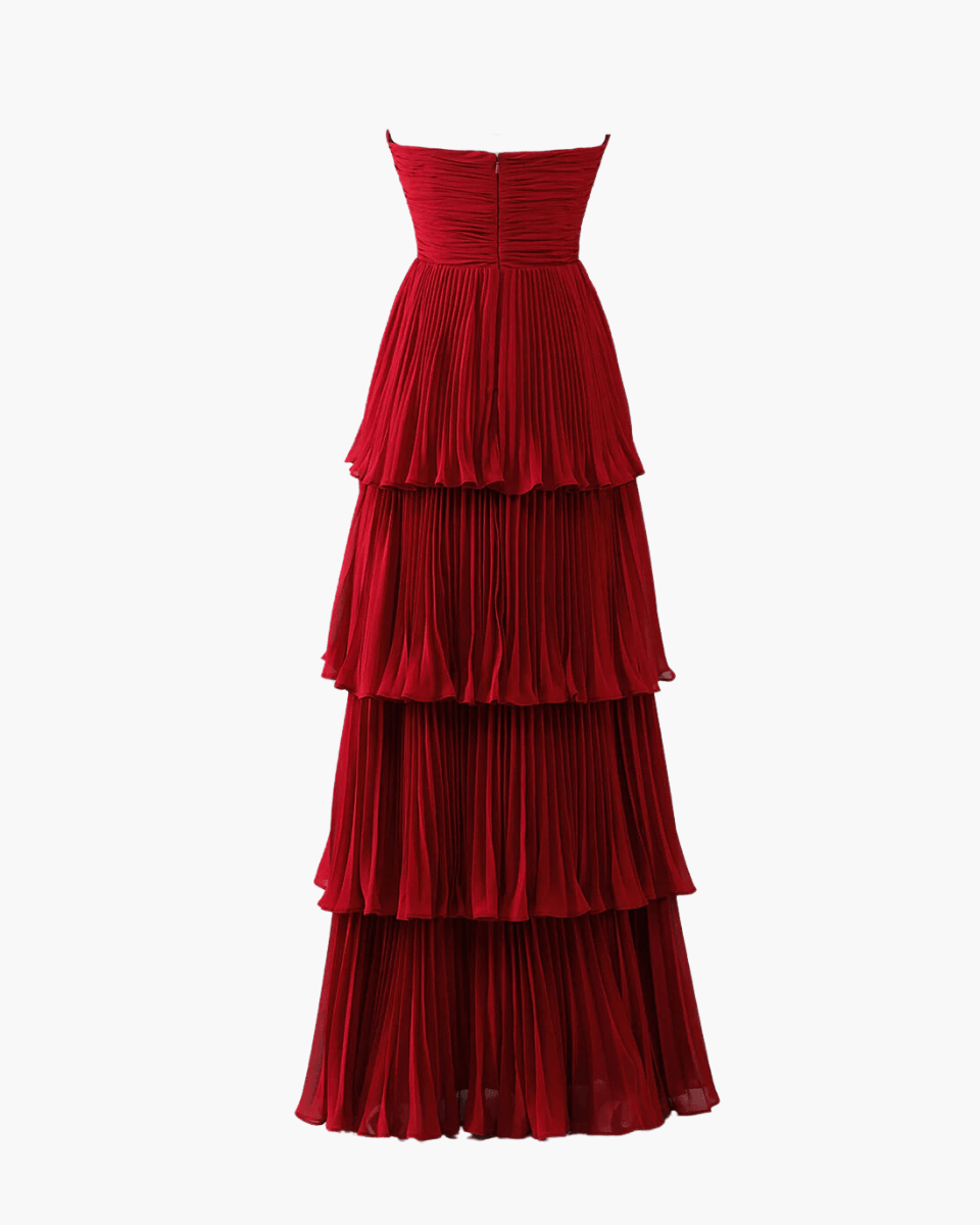 Arcelia – Off-shoulder pleated design – Maxi dress-Apparel & Accessories > Clothing > Dresses > Formal Dresses-Cíelo Fióra Atelier