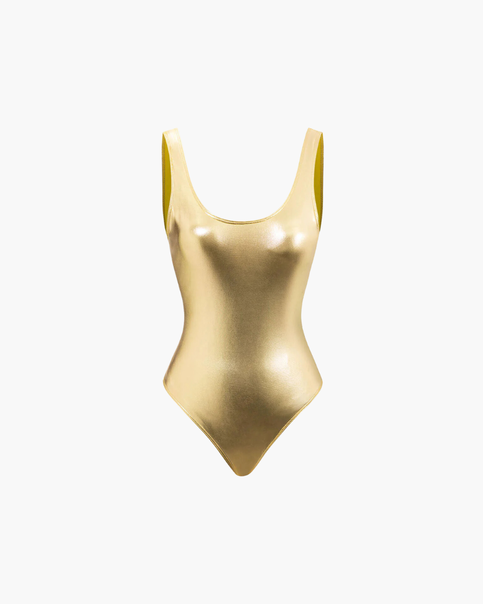 Avaris – Shimmering statement – Metallic one-piece-Apparel & Accessories > Clothing > Swimwear > One-Piece Swimsuits-Cíelo Fióra Atelier