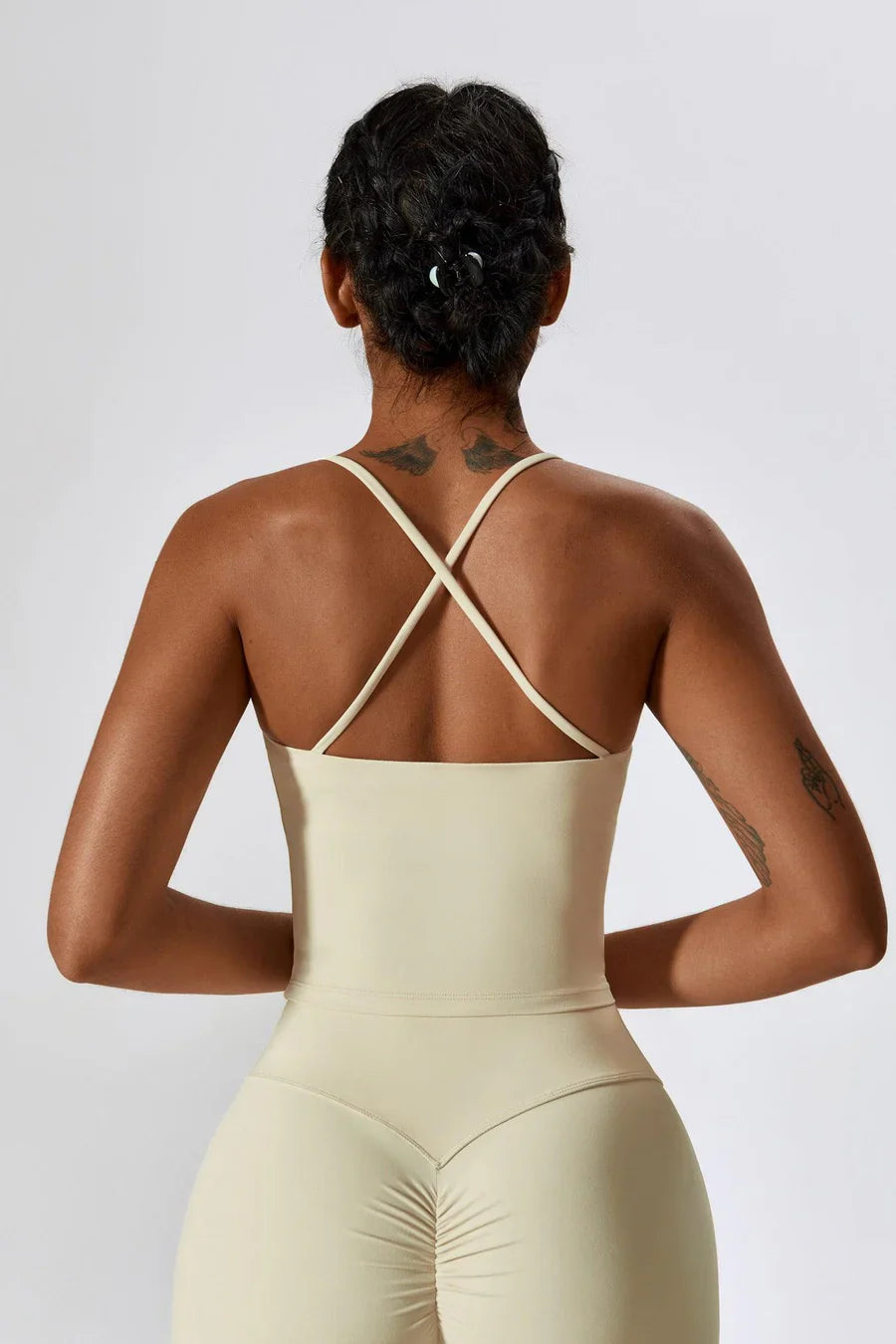 Bellatrix – Scoop neckline – Active crop top-Apparel & Accessories > Clothing > Shirts & Tops > Yoga Crop Tops-Cíelo Fióra Atelier