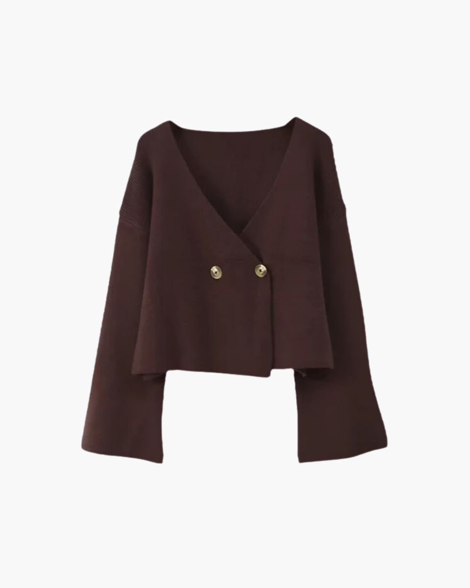 Benedetta – Diamond decoration – Open-stitch cardigan-Apparel & Accessories > Clothing > Outerwear > Sweaters & Cardigans > Cardigans-Cíelo Fióra Atelier