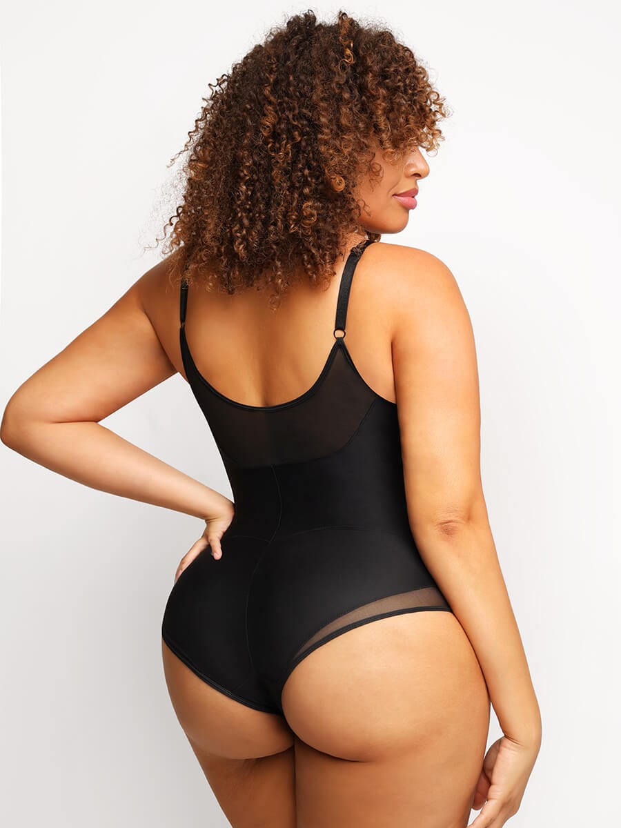 Bijou – Curve-enhancing design – Deep V-neck body-Apparel & Accessories > Clothing > Underwear & Shapewear > Shapewear > Mesh Bodysuits-Cíelo Fióra Atelier