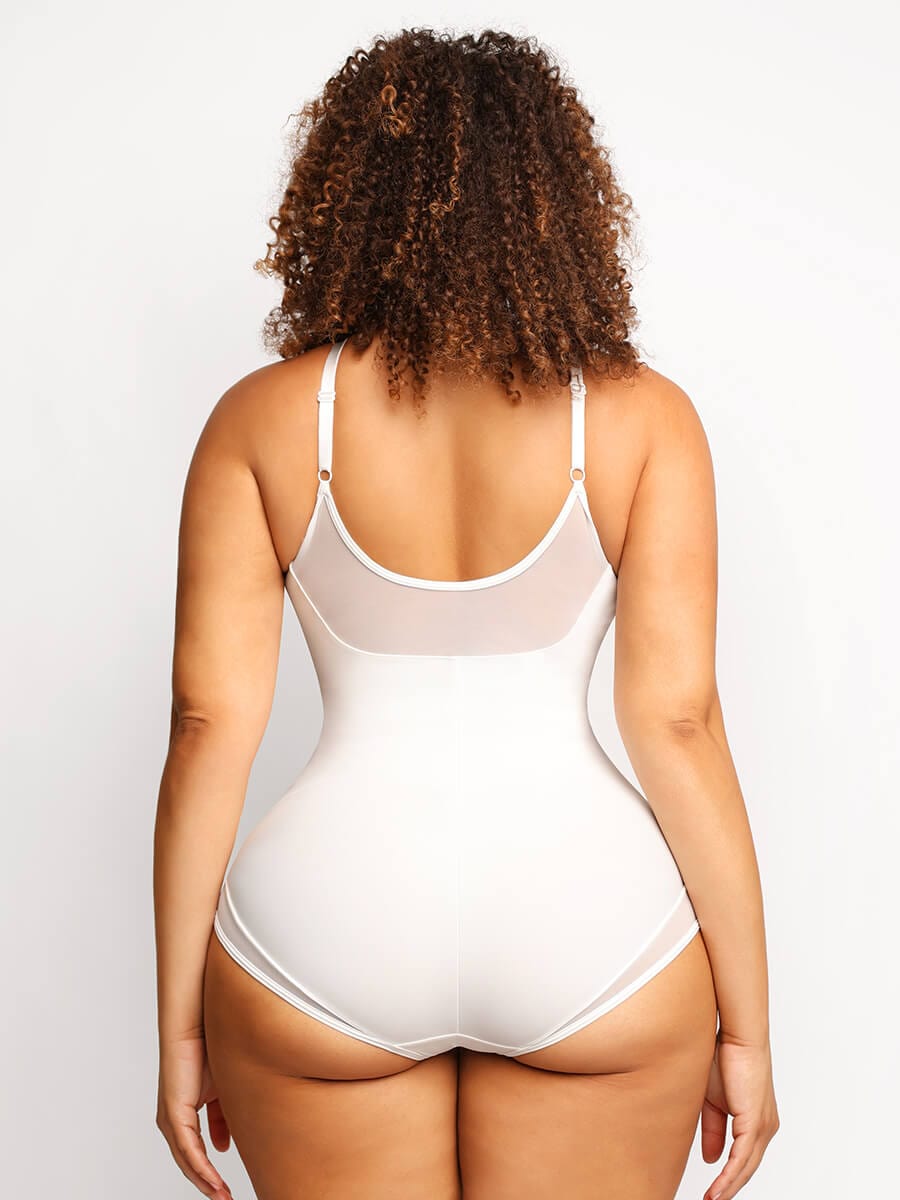 Bijou – Curve-enhancing design – Deep V-neck body-Apparel & Accessories > Clothing > Underwear & Shapewear > Shapewear > Mesh Bodysuits-Cíelo Fióra Atelier