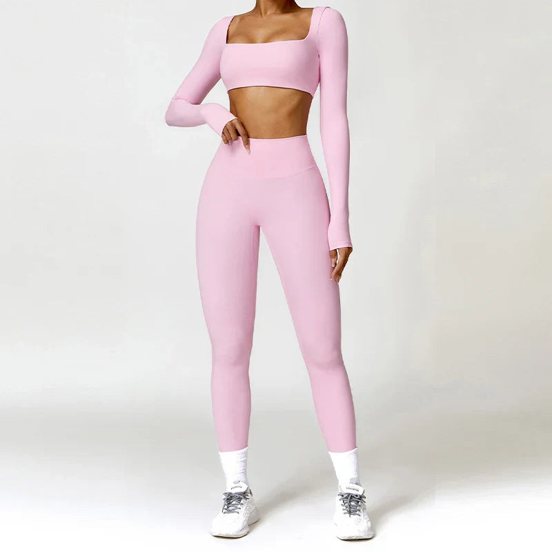 Brunella – Pastel hues – Quick-dry workout set-Apparel & Accessories > Clothing > Activewear > Sets > Quick-Dry Sets-Cíelo Fióra Atelier