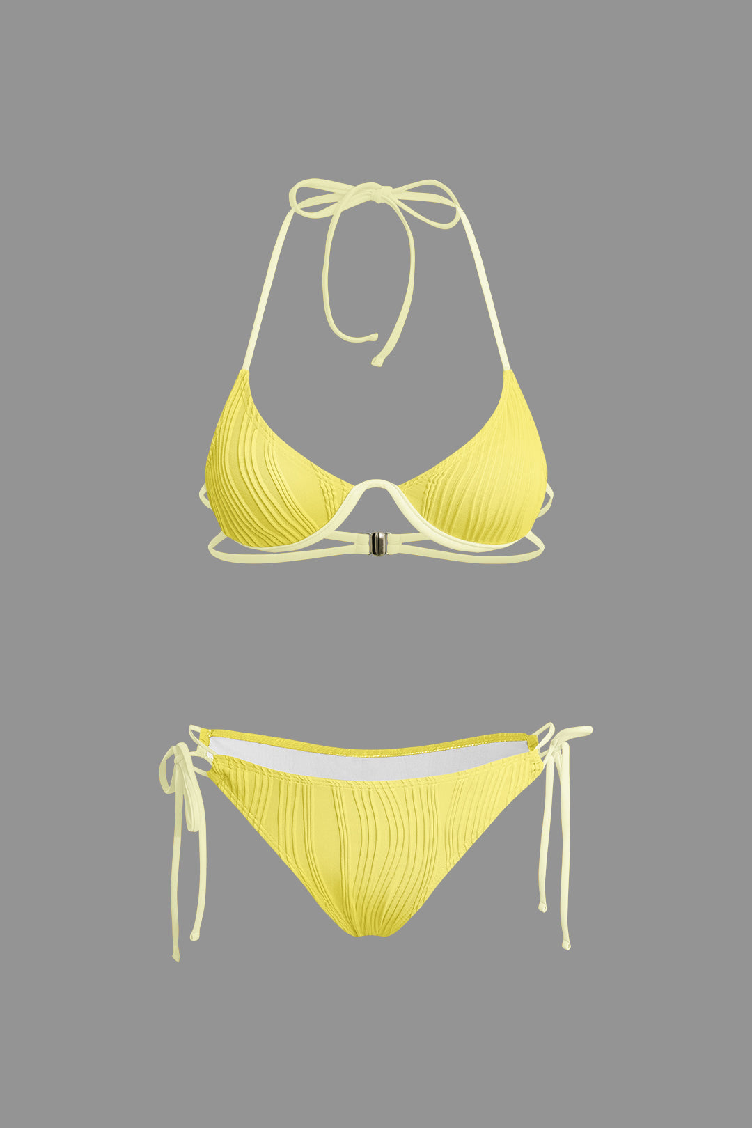 Calyne – Elegant design – Ruched bikini set-Apparel & Accessories > Clothing > Swimwear > Bikini Sets-Cíelo Fióra Atelier