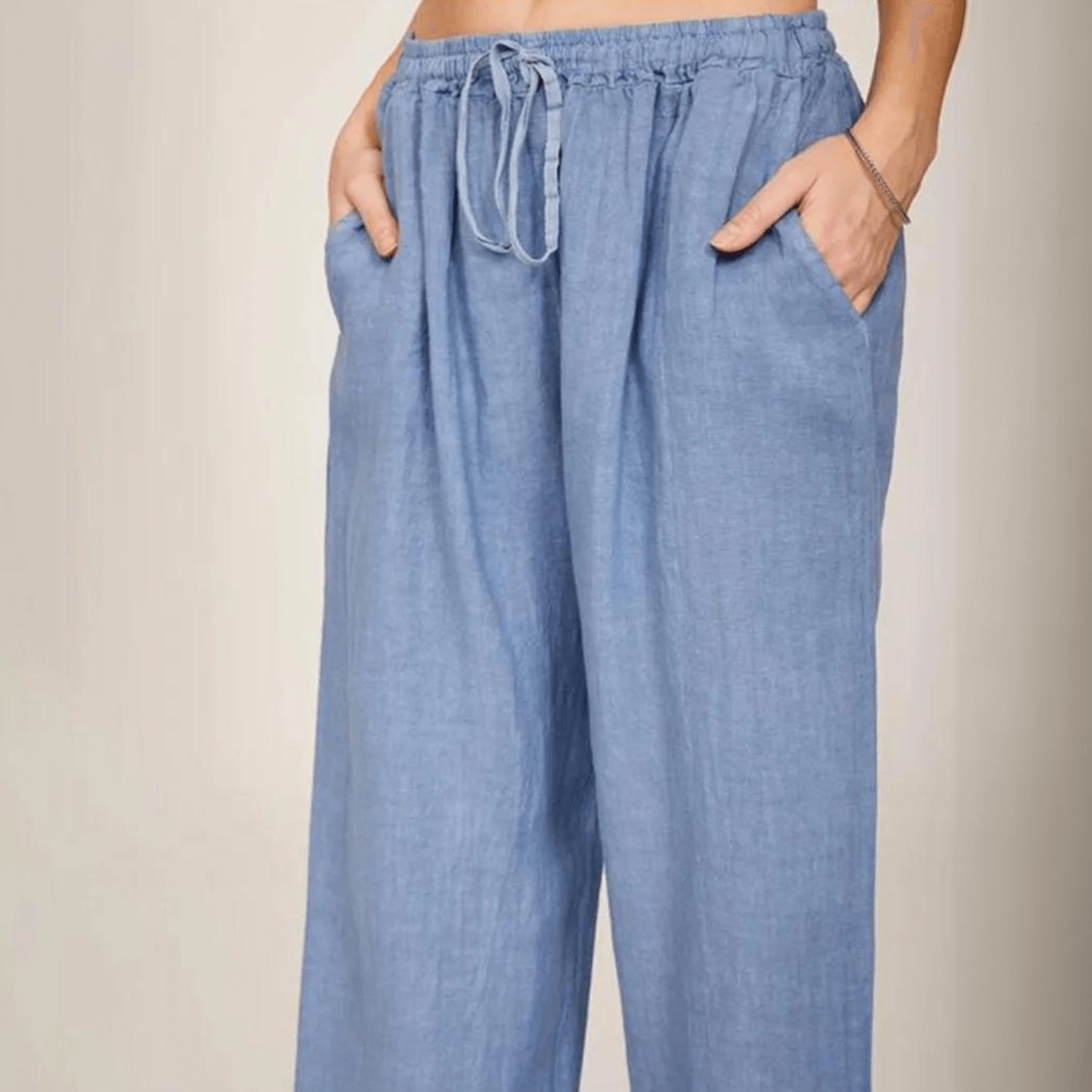 Camora – Loose fit – Linen trousers-Apparel & Accessories > Clothing > Pants > Casual Pants-Cíelo Fióra Atelier