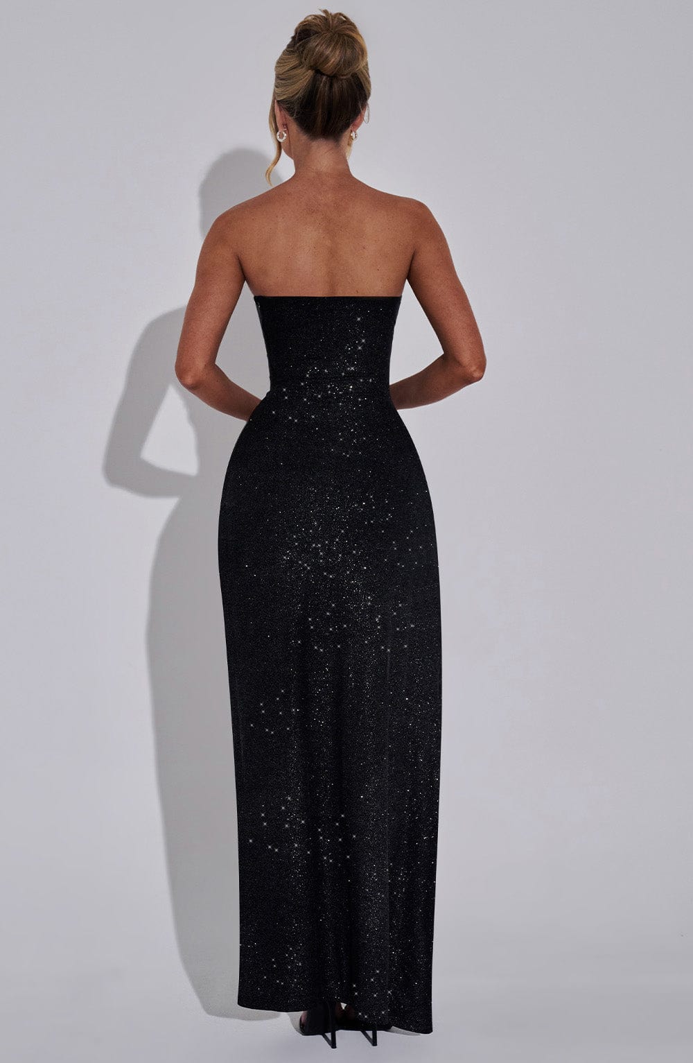 Carminia – Draped waist detail – Sparkle maxi dress-Apparel & Accessories > Clothing > Dresses > Evening Gowns-Cíelo Fióra Atelier