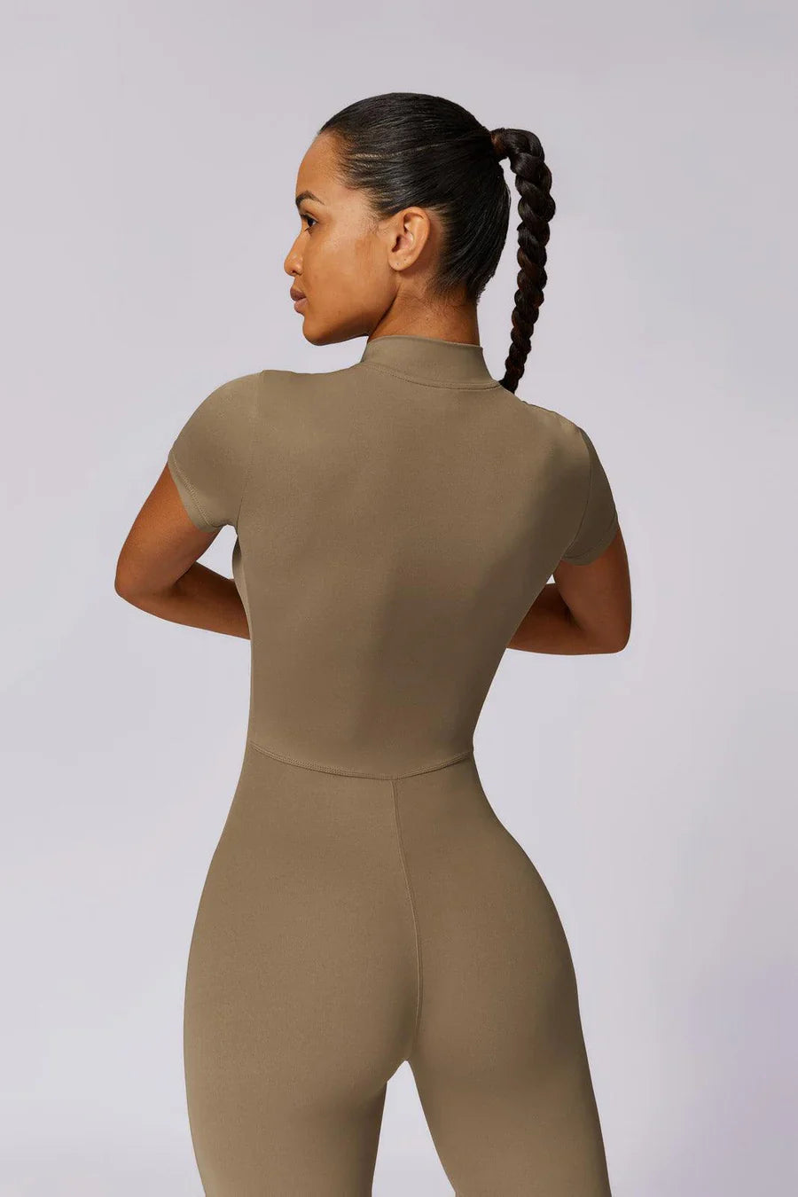 Casilda – Streamlined silhouette – All-day workout suit-Apparel & Accessories > Clothing > Activewear > Jumpsuits > Short Sleeve Jumpsuits-Cíelo Fióra Atelier