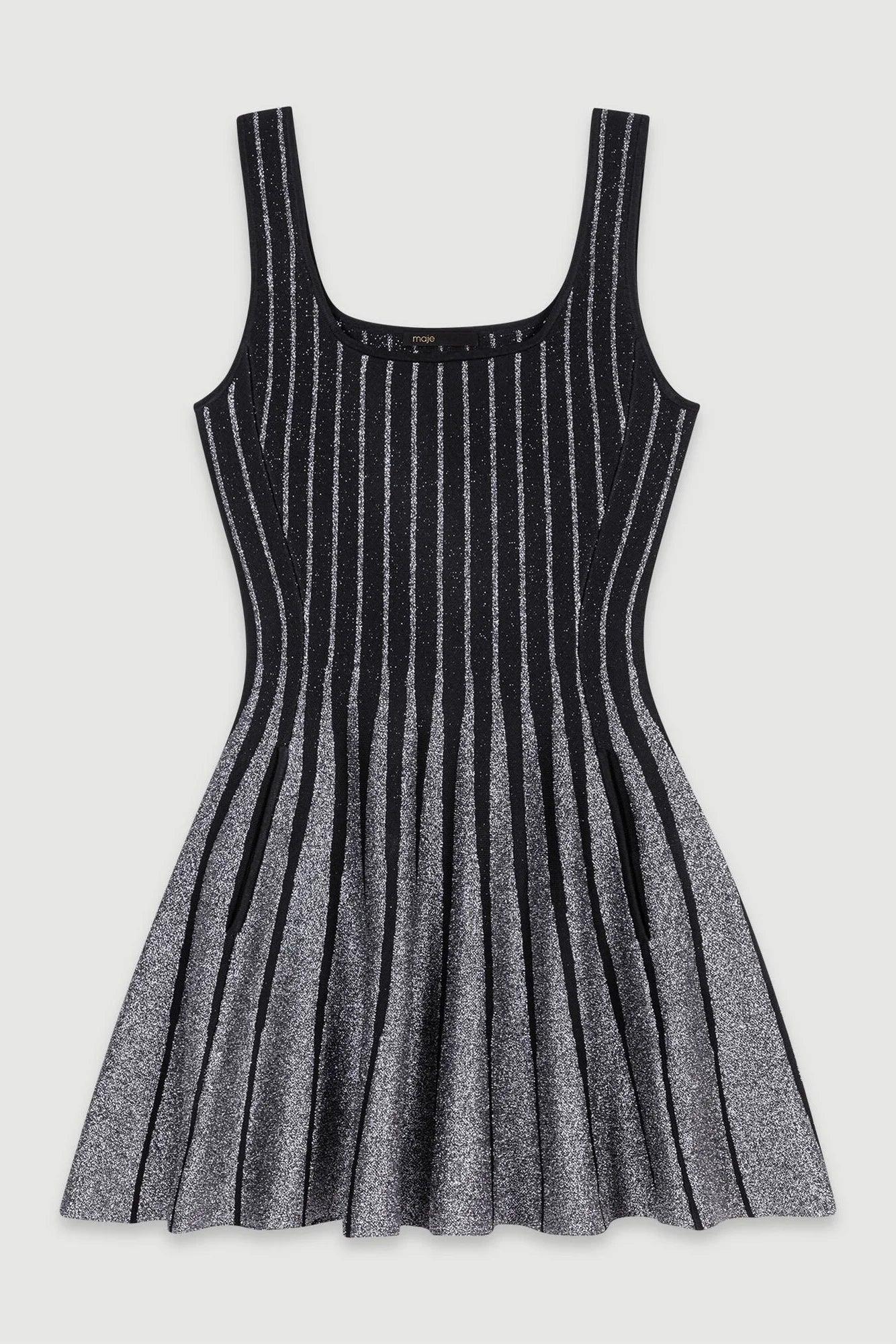 Cassara – Glitter stripe design – Mini dress-Apparel & Accessories > Clothing > Dresses > Party Dresses-Cíelo Fióra Atelier