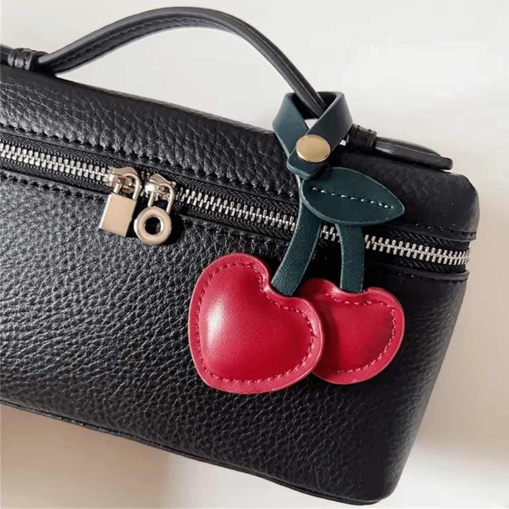 Cherry – Playful cherry design – Bag charm-Apparel & Accessories > Handbags, Wallets & Cases > Handbag Accessories > Charms-Cíelo Fióra Atelier