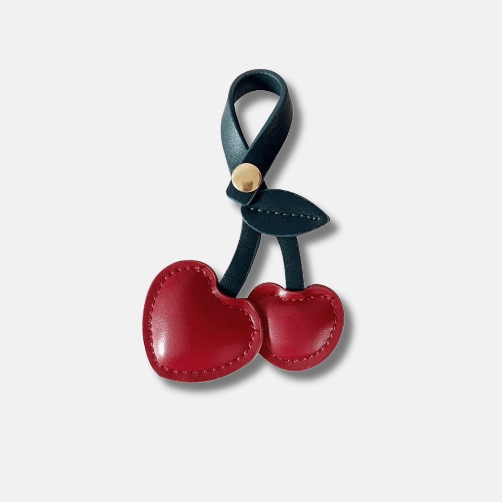 Cherry – Playful cherry design – Bag charm-Apparel & Accessories > Handbags, Wallets & Cases > Handbag Accessories > Charms-Cíelo Fióra Atelier