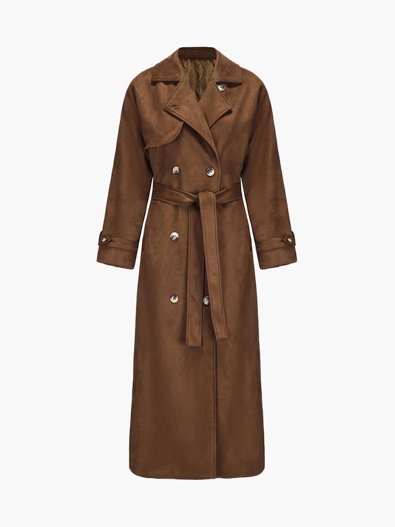 Chiara – Vegan suede – Trench coat-Apparel & Accessories > Clothing > Outerwear > Coats & Jackets > Trench Coats-Cíelo Fióra Atelier