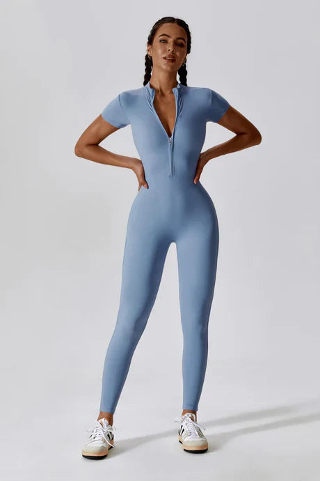 Chiarina – Sculpting fit – Timeless activewear jumpsuit-Apparel & Accessories > Clothing > Activewear > Jumpsuits > Fitted Jumpsuits-Cíelo Fióra Atelier