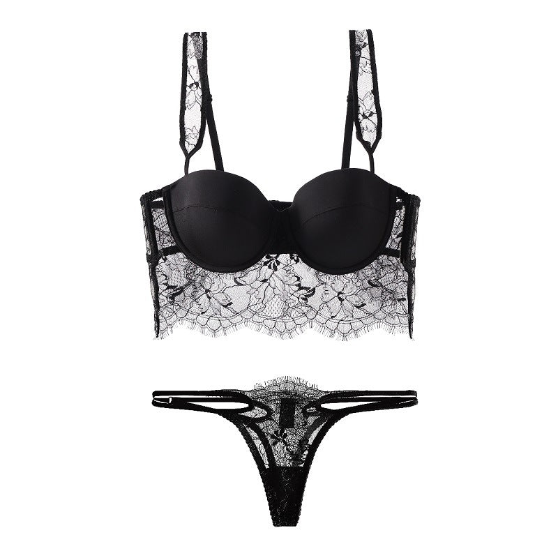 Cieline – Lace eyelash trim – Lingerie set-Apparel & Accessories > Clothing > Underwear & Socks > Lingerie > Lace Lingerie Sets-Cíelo Fióra Atelier