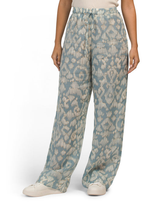 Clyssa – Lightweight fabric – Wide-leg pants-Apparel & Accessories > Clothing > Pants > Patterned Pants-Cíelo Fióra Atelier