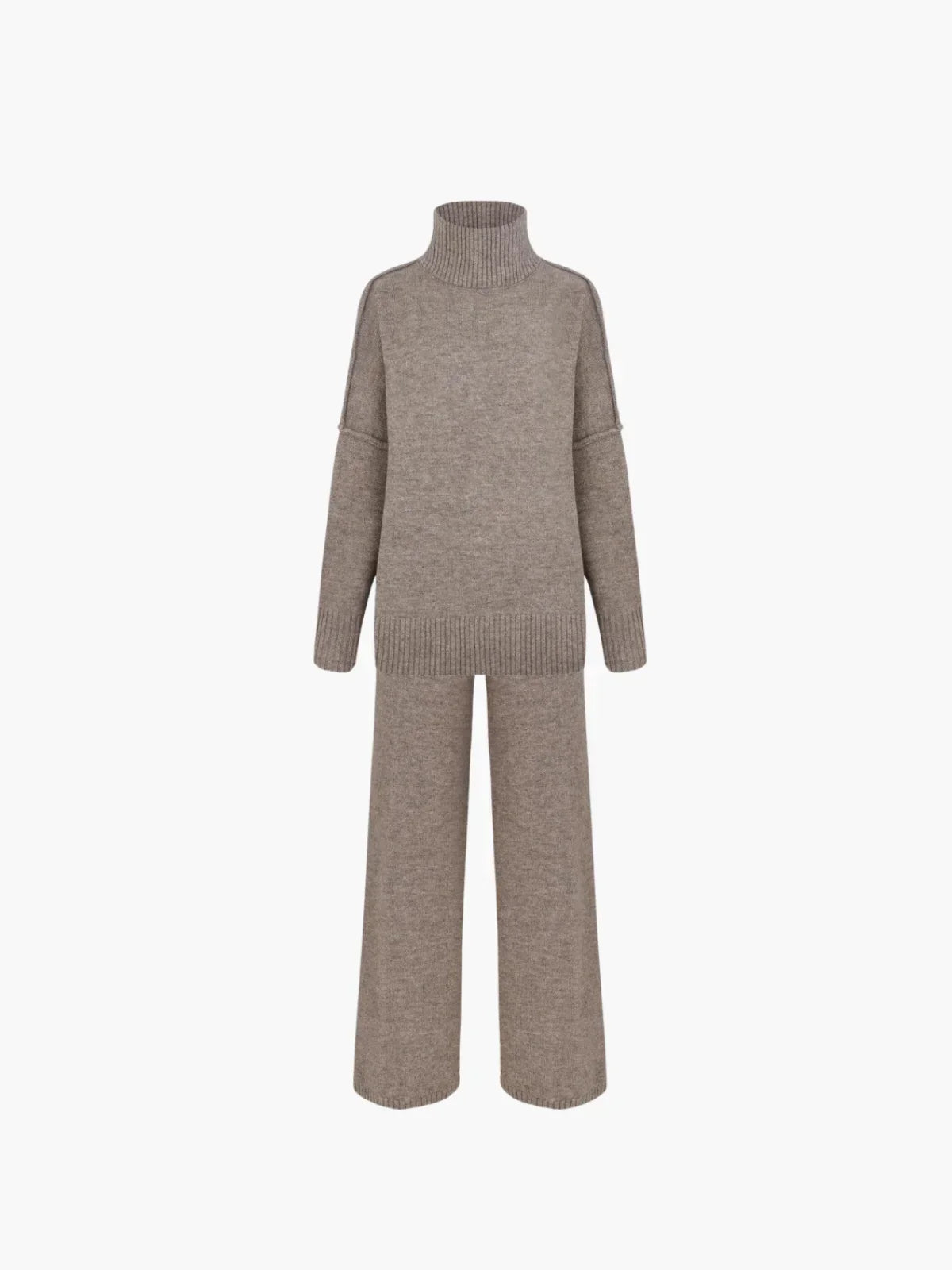 Colette – Wool-blend – Wide-leg knit outfit-Apparel & Accessories > Clothing > Suits & Sets > Knit Two-Piece Sets-Cíelo Fióra Atelier