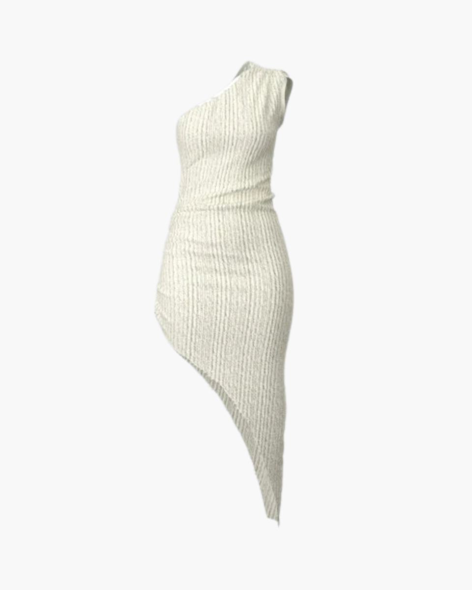 Costantina – Split-leg detail – Knitted mini dress-Apparel & Accessories > Clothing > Dresses > Bodycon Dresses-Cíelo Fióra Atelier