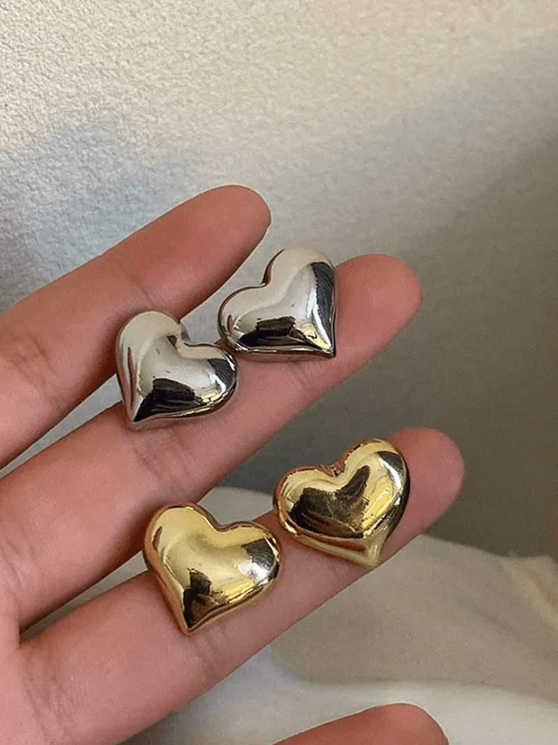 Cuore – Chunky design – Heart earrings-Apparel & Accessories > Jewelry > Earrings > Heart Earrings-Cíelo Fióra Atelier