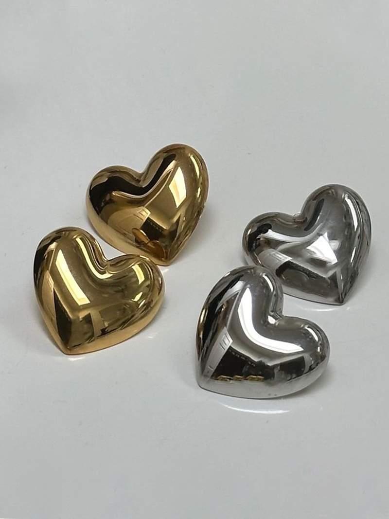 Cuore – Chunky design – Heart earrings-Apparel & Accessories > Jewelry > Earrings > Heart Earrings-Cíelo Fióra Atelier