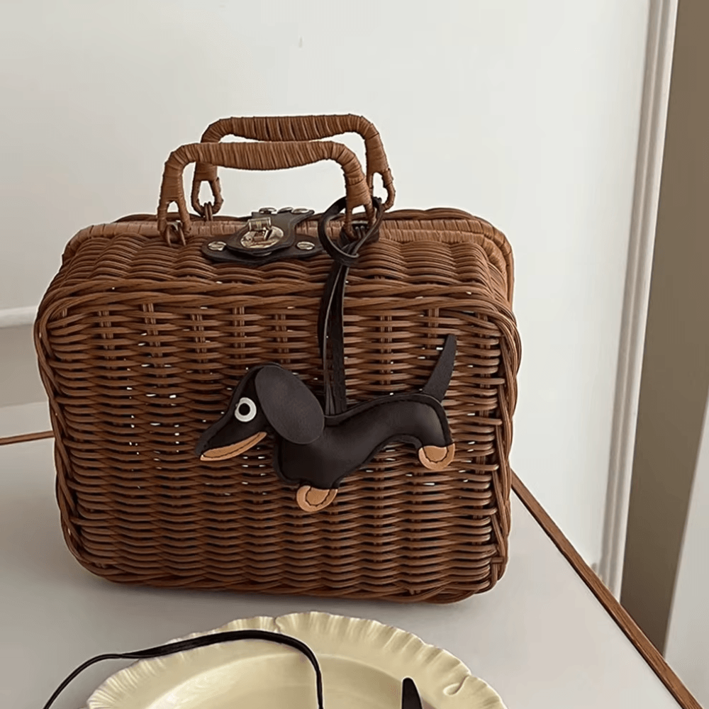 Dachshund – Playful dachshund design – Bag charm-Apparel & Accessories > Handbags, Wallets & Cases > Handbag Accessories > Charms-Cíelo Fióra Atelier