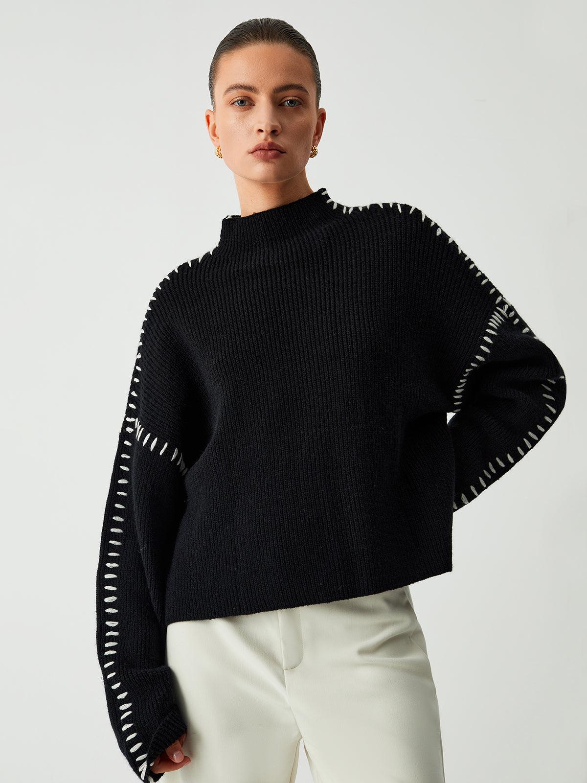 Dalia – Oversized design – Turtleneck sweater-Apparel & Accessories > Clothing > Sweaters > Turtleneck Sweaters-Cíelo Fióra Atelier