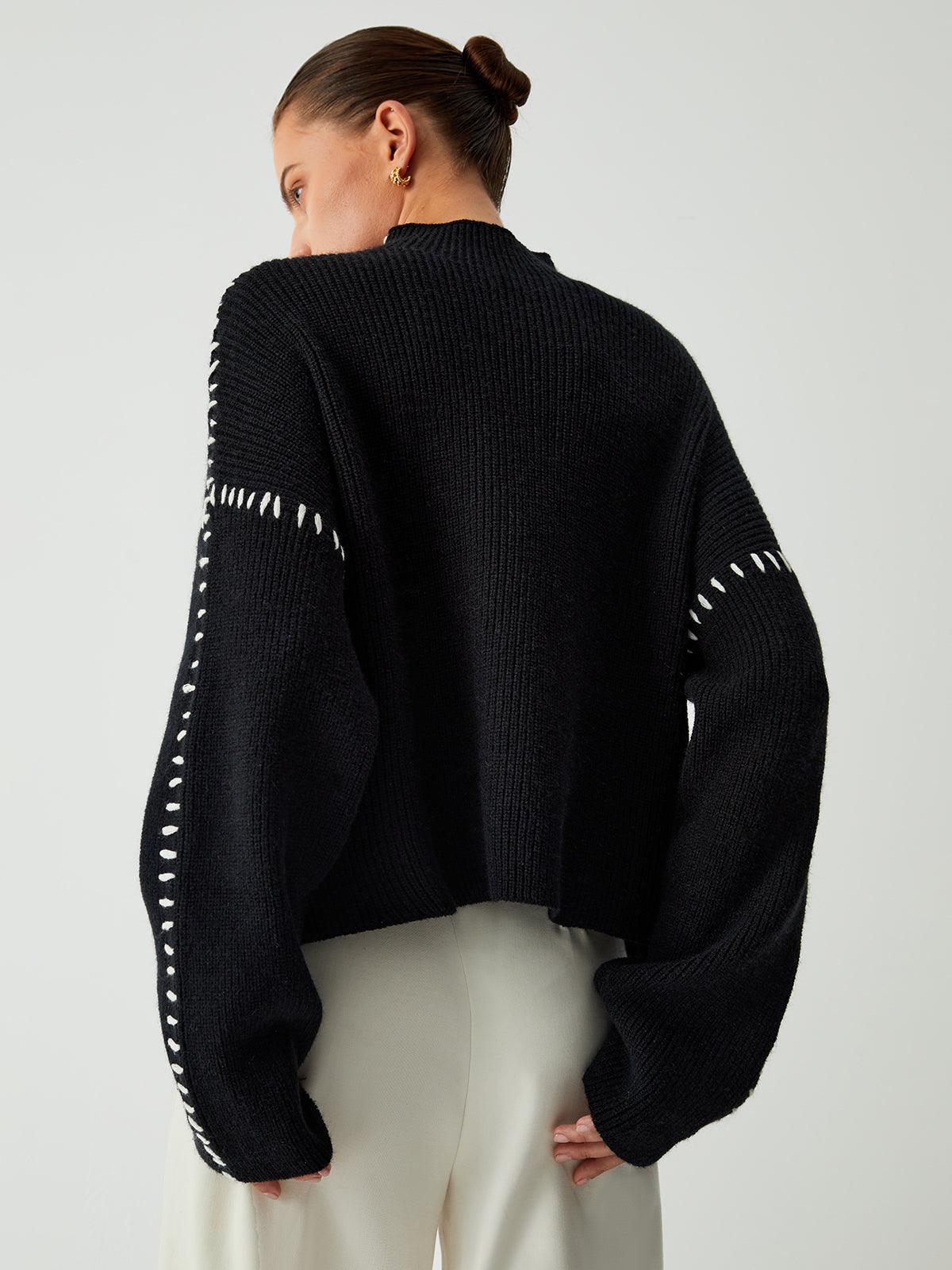 Dalia – Oversized design – Turtleneck sweater-Apparel & Accessories > Clothing > Sweaters > Turtleneck Sweaters-Cíelo Fióra Atelier