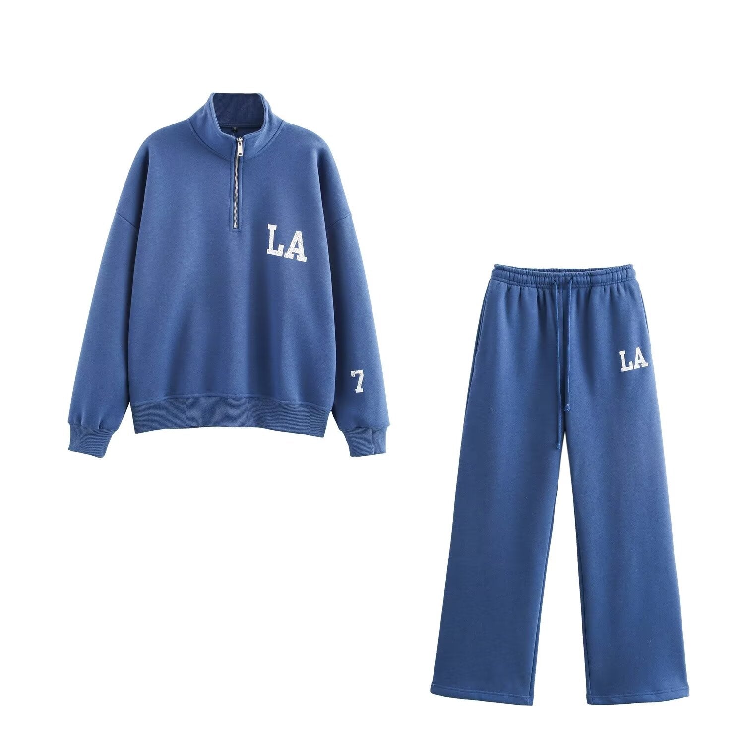 Damaris – Half-zip pullover & cuffed pants– LA lounge set-Apparel & Accessories > Clothing > Activewear > Loungewear Sets-Cíelo Fióra Atelier