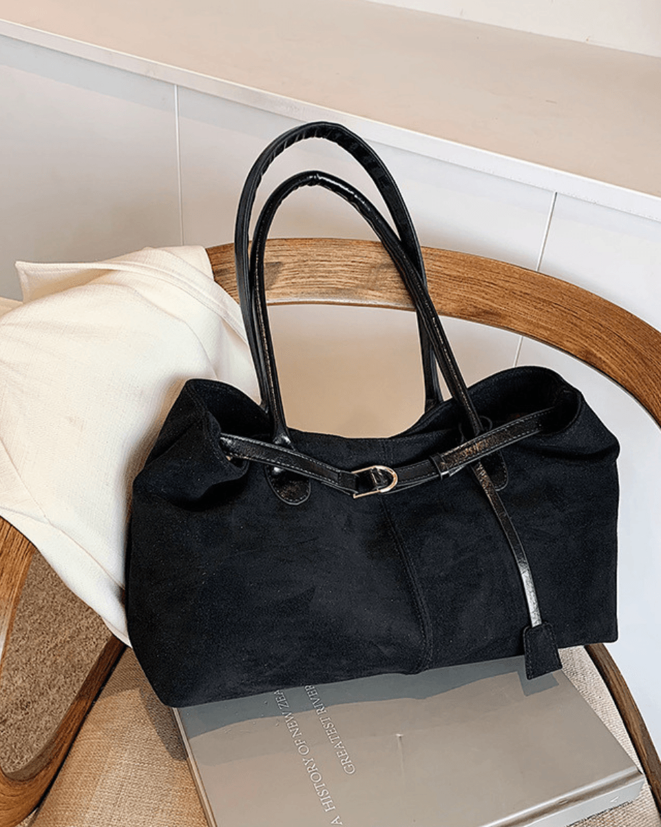 Damon – Autumn elegance – Suede tote bag-Apparel & Accessories > Handbags, Wallets & Cases > Handbags > Tote Bags-Cíelo Fióra Atelier