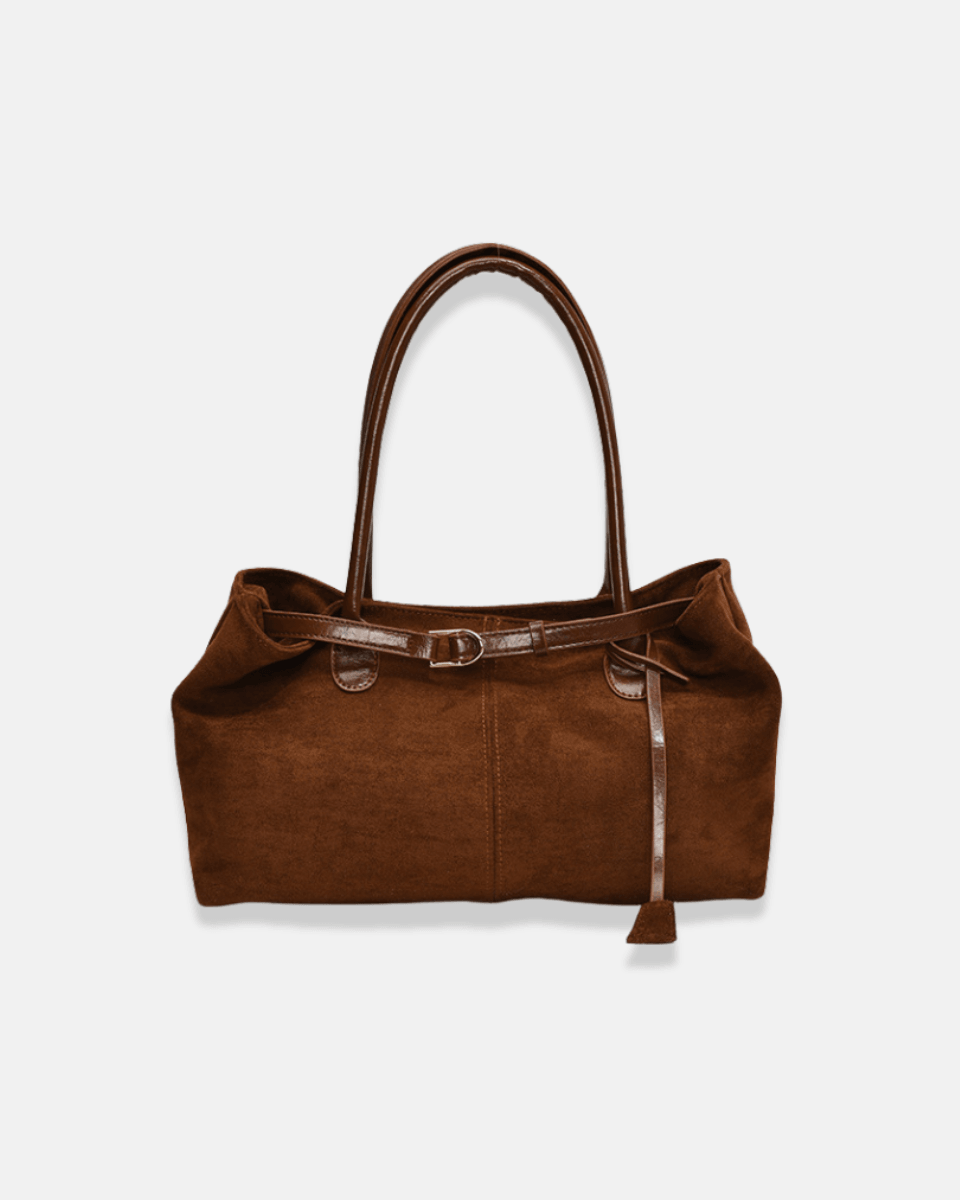 Damon – Autumn elegance – Suede tote bag-Apparel & Accessories > Handbags, Wallets & Cases > Handbags > Tote Bags-Cíelo Fióra Atelier